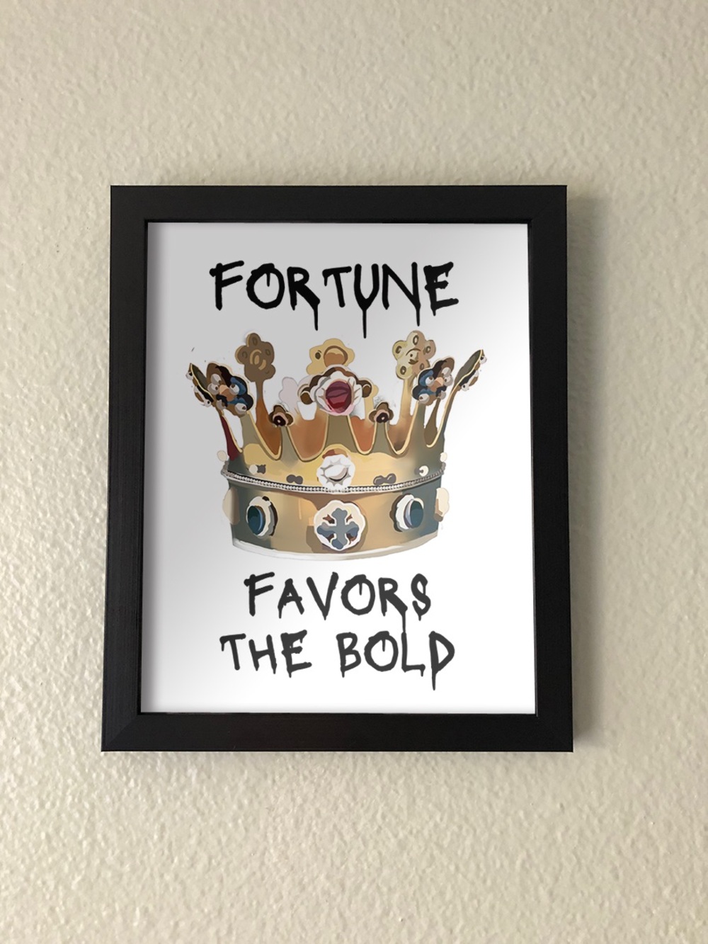 Fortune Favors the Bold Inspirational Quote Wall Art